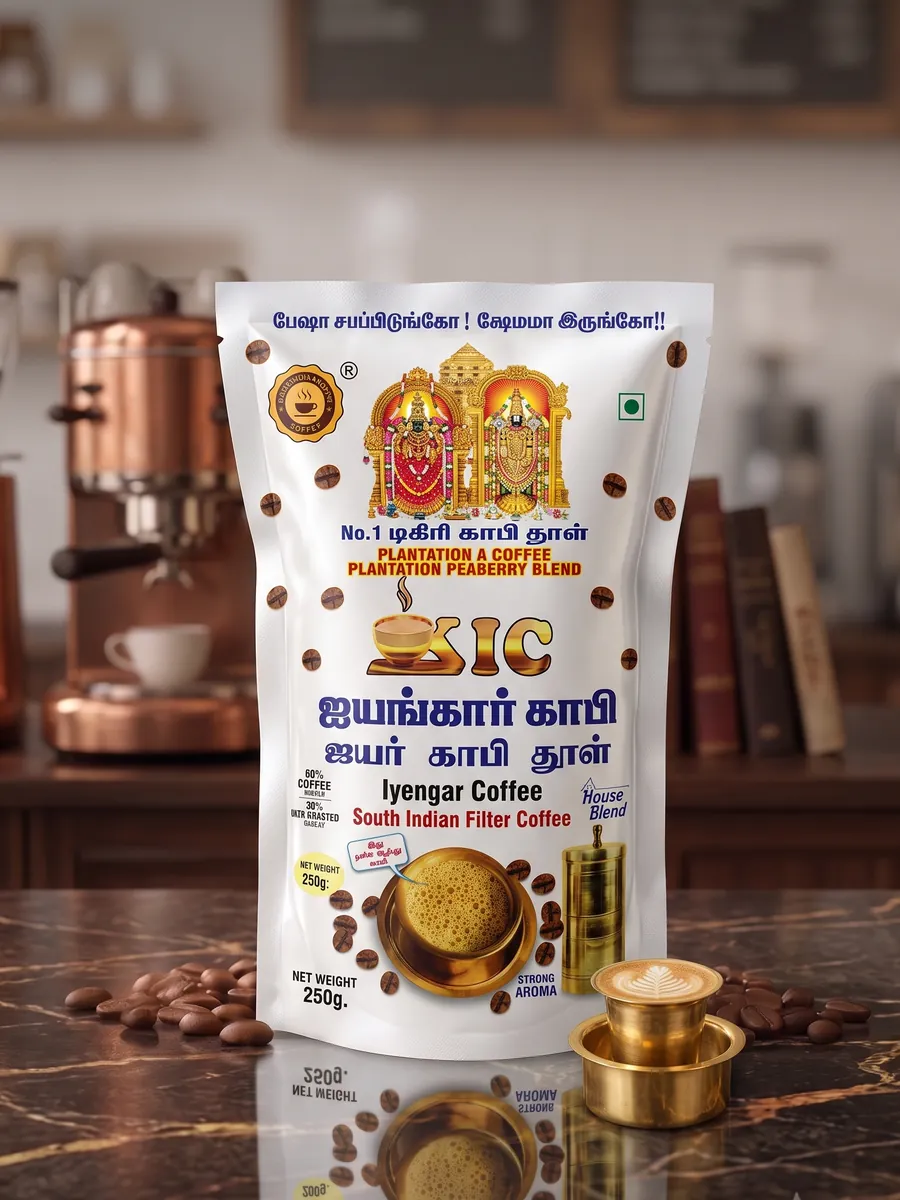 Kumbakonam Iyengar Coffee - 80% Coffee & 20% Chicory Variant - Authentic South Indian Filter Coffee